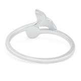 Whale Tail Ring Band Lab Created Opal 925 Sterling Silver (9mm)