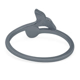 Whale Tail Ring Band Lab Created Opal 925 Sterling Silver (9mm)