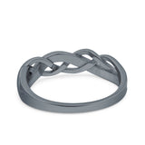 Criss Cross Ring Band Lab Created Opal 925 Sterling Silver (5mm)