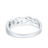 Criss Cross Ring Band Lab Created Opal 925 Sterling Silver (5mm)