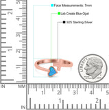Heart & Cross Ring Band Lab Created Opal 925 Sterling Silver (7mm)