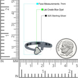 Heart & Cross Ring Band Lab Created Opal 925 Sterling Silver (7mm)