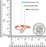 Heart & Cross Ring Band Lab Created Opal 925 Sterling Silver (7mm)