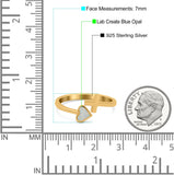 Heart & Cross Ring Band Lab Created Opal 925 Sterling Silver (7mm)