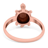 Turtle Ring Lab Created Opal 925 Sterling Silver (13mm)