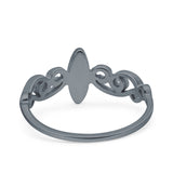 Filigree Thumb Ring Marquise Ring Band Lab Created Opal 925 Sterling Silver (9.5mm)