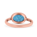 Petite Dainty Oval Promise Ring Band Rhodium Plated 925 Sterling Silver (8mm)