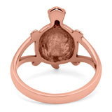 Turtle Oxidized Band Solid 925 Sterling Silver (17mm)