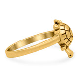 Turtle Oxidized Band Solid 925 Sterling Silver (14mm)