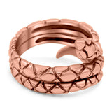 Snake Oxidized Band Solid 925 Sterling Silver (19mm)