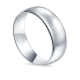 Sterling Silver Wedding Band Ring Round 925 Sterling Silver (7MM)