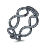 Infinity Braided Rhodium Plated Band Solid 925 Sterling Silver (5mm)