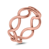 Infinity Braided Rhodium Plated Band Solid 925 Sterling Silver (5mm)