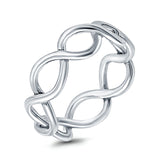 Infinity Braided Rhodium Plated Band Solid 925 Sterling Silver (5mm)
