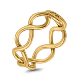 Infinity Braided Rhodium Plated Band Solid 925 Sterling Silver (5mm)