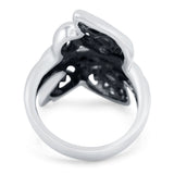 Snake Ring Oxidized Band Solid 925 Sterling Silver Thumb Ring (20mm)