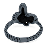 Snake Ring Oxidized Band Solid 925 Sterling Silver Thumb Ring (13mm)