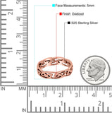 Celtic Ring Oxidized Band Solid 925 Sterling Silver Thumb Ring (5mm)