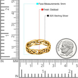 Celtic Ring Oxidized Band Solid 925 Sterling Silver Thumb Ring (5mm)
