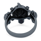 Turtles Oxidized Band Solid 925 Sterling Silver (19mm)