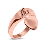 Heart Promise Charm Plain Ring Oxidized Band Solid 925 Sterling Silver