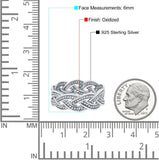 Braid Band Oxidized Ring Solid 925 Sterling Silver Thumb Ring (6mm)
