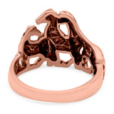 Horse Ring Oxidized Band Solid 925 Sterling Silver Thumb Ring (14mm)