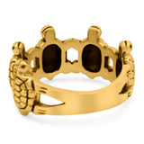 Turtles Oxidized Band Solid 925 Sterling Silver (10mm)
