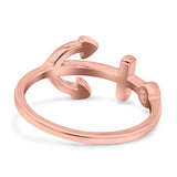 Anchor Band Rhodium Plated Ring Solid 925 Sterling Silver Thumb Ring (10mm)