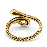 Snake Ring Oxidized Band Solid 925 Sterling Silver (17mm)
