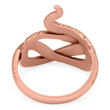 Snake Ring Oxidized Band Solid 925 Sterling Silver (22mm)