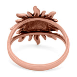 Sun Ring Oxidized Band Solid 925 Sterling Silver (18mm)