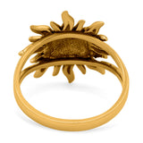 Sun Ring Oxidized Band Solid 925 Sterling Silver (18mm)