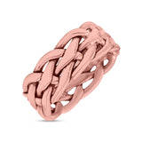 Infinity Braided Style Oxidized Band Solid 925 Sterling Silver 8mm(0.31)