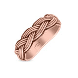 Braided Trending Modern Thick Celtic Woven Design Oxidized Band Solid 925 Sterling Silver Thumb Ring 5mm(0.19)