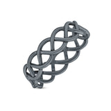 Braided Style Full Eternity Infinity Ring Oxidized Band Solid 925 Sterling Silver 7mm
