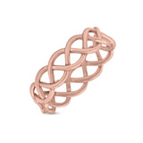 Braided Style Full Eternity Infinity Ring Oxidized Band Solid 925 Sterling Silver 7mm