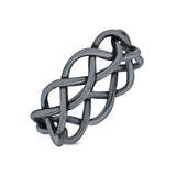 Celtic Knot Infinity Braided Style New Design Oxidized Band Solid 925 Sterling Silver Thumb Ring 5mm