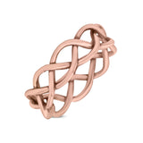 Celtic Knot Infinity Braided Style New Design Oxidized Band Solid 925 Sterling Silver Thumb Ring 5mm