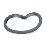 V Shape Ring Oxidized Band Solid 925 Sterling Silver Thumb Ring (7mm)