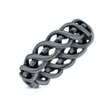 Infinity Twisted Rope Style Braided Oxidized Band Solid 925 Sterling Silver Thumb Ring 5mm
