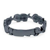 Elephants Ring Oxidized Band Solid 925 Sterling Silver Thumb Ring (4mm)