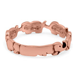 Elephants Ring Oxidized Band Solid 925 Sterling Silver Thumb Ring (4mm)