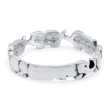 Elephants Ring Oxidized Band Solid 925 Sterling Silver Thumb Ring (4mm)