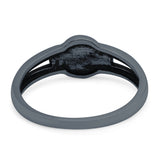 Smiling Sun Ring Oxidized Band Solid 925 Sterling Silver Thumb Ring (7mm)