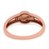 Smiling Sun Ring Oxidized Band Solid 925 Sterling Silver Thumb Ring (7mm)