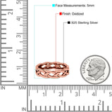 Braid Ring Oxidized Band Solid 925 Sterling Silver (5mm)