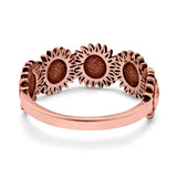 Smiling Sun Oxidized Band Ring Solid 925 Sterling Silver (8mm)