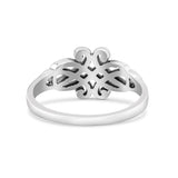 Celtic Knot Filigree Infinity Ring Oxidized Band Solid 925 Sterling Silver Thumb Ring (9mm)