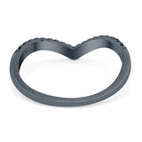 V Ring Oxidized Band Solid 925 Sterling Silver Thumb Ring (5mm)